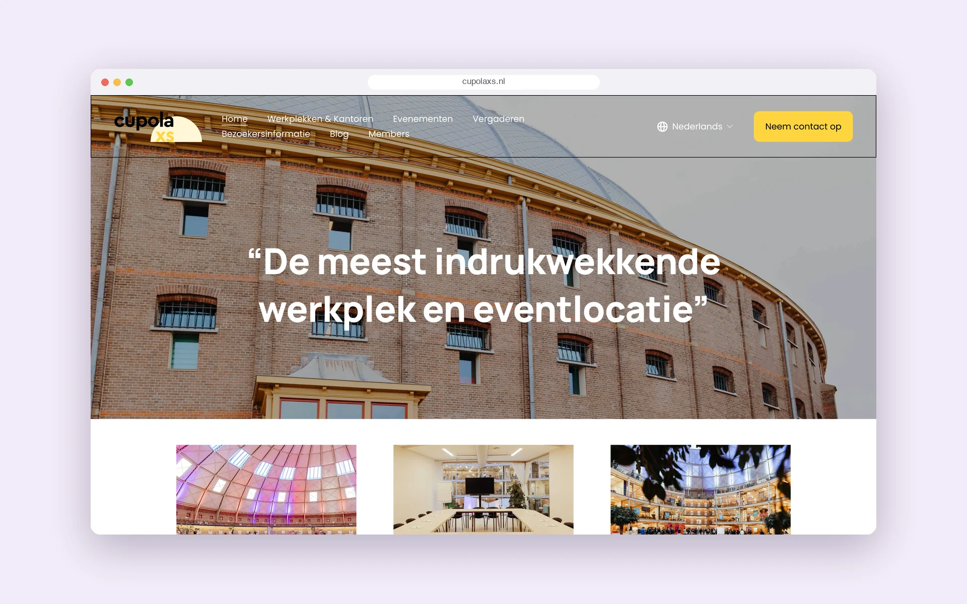 Homepage van cupolaxs.nl