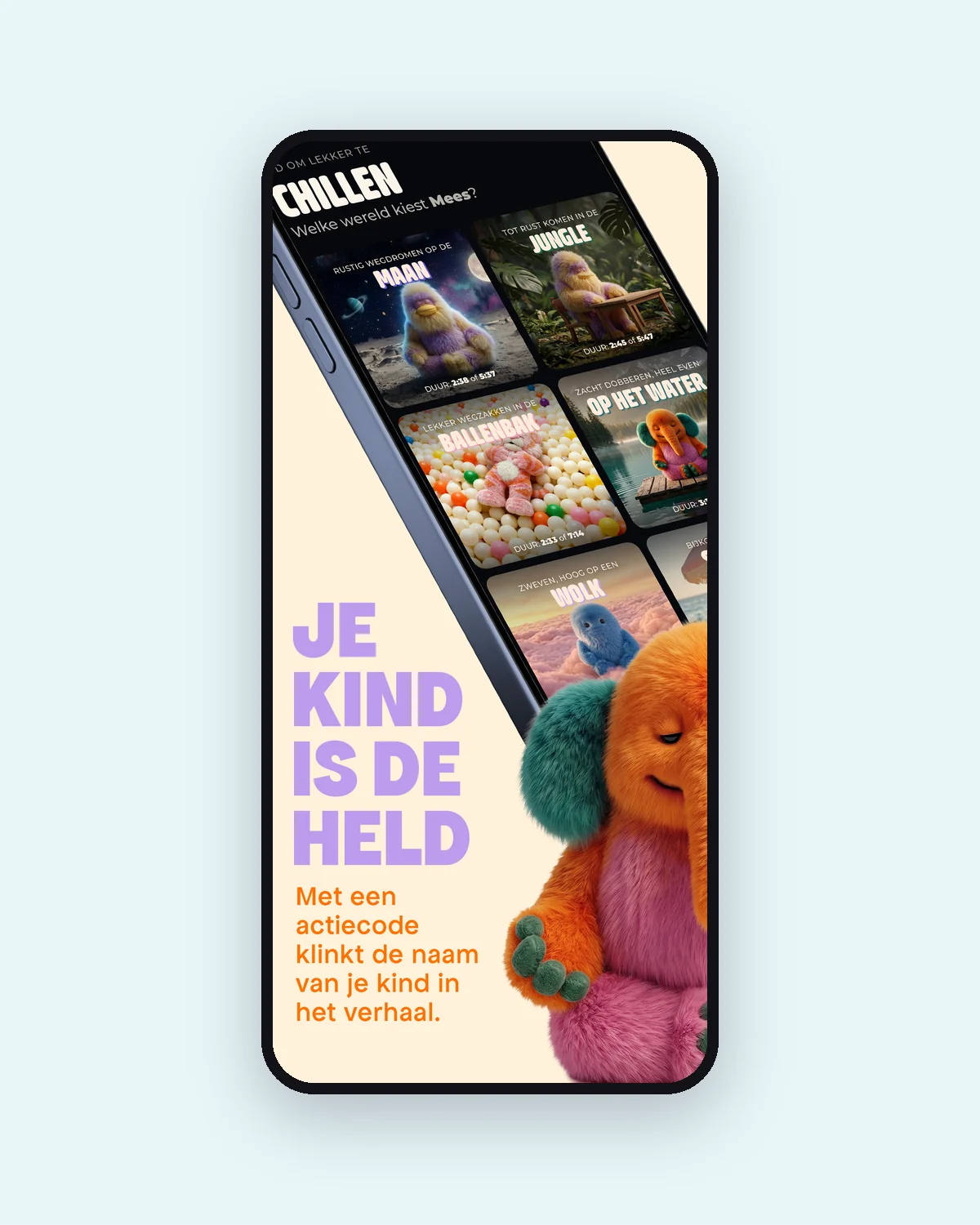 Scherm van de app Fuzzie Chill