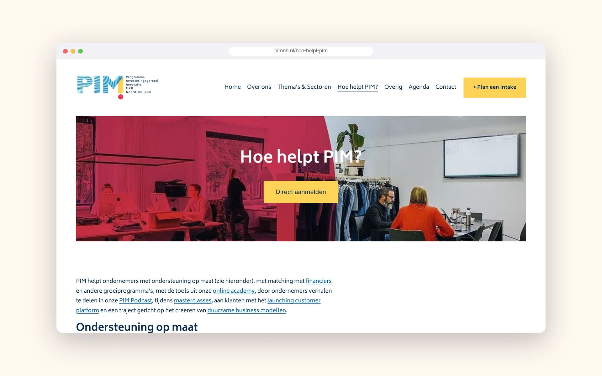 Pagina Hoe helpt PIM op pimnh.nl