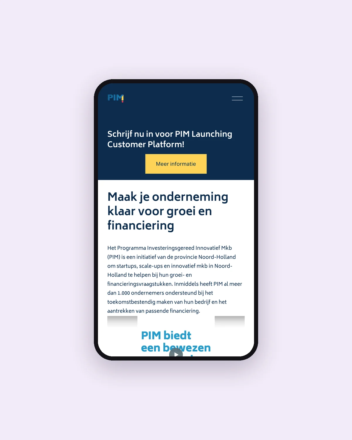 PIM Noord-Holland op mobiel