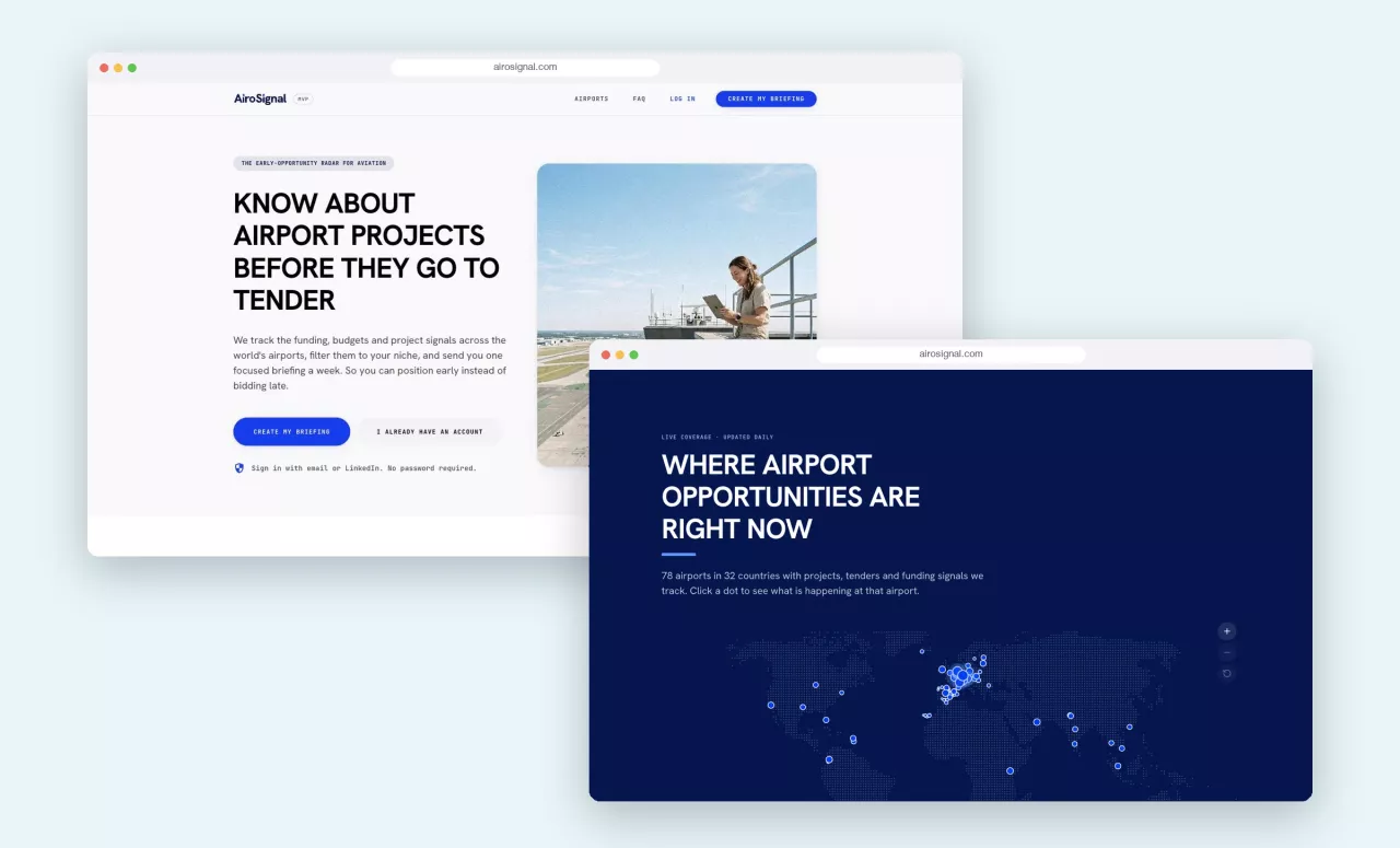 AiroSignal: Webapplicatie, AI, website en merk