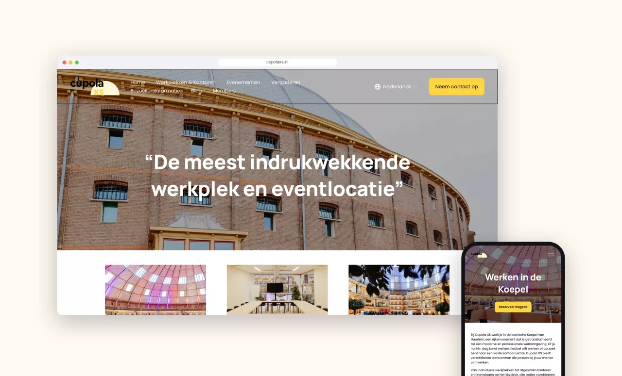 Cupola XS: Website, branding en content